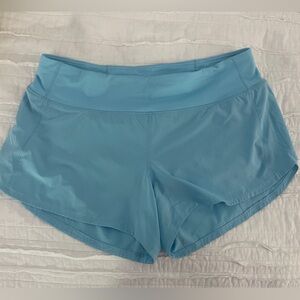 Lululemon MR Speed Up shorts size 12 EUC light blue